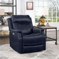 thumbnail image 3 of Valencia Ocean Blue Faux Leather Dual Power Recliner, 3 of 8