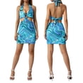 thumbnail image 2 of Vestido femenino Sunloudy, estampado geométrico con cuello en V sin mangas de una pieza con cuello halter para mujer Sunloudy  S M L XL, 2 of 9