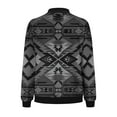 thumbnail image 5 of Feancey Bomber Jackets for Women Vintage Ethnic Print Lightweight Jacket Zip up Long Sleeve Collarless Flight Jackets Outdoor Windbreaker with Pockets Dark Gray XXL, 5 of 5