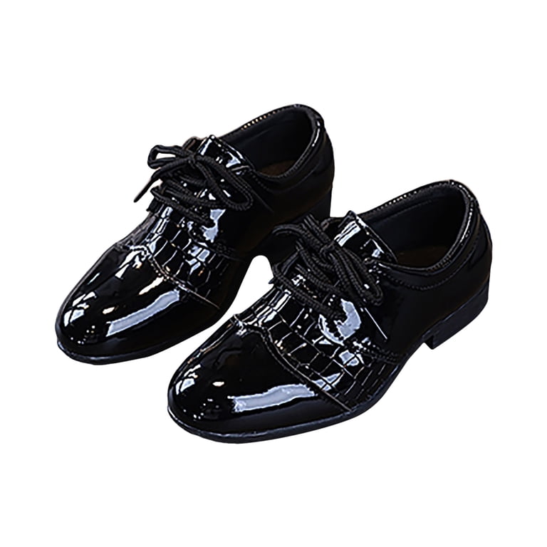Kogui Boys Formal Shoes Boys Classic Comfort Oxford Shoe - Wing Tip Formal  Dress Shoes Lace Up Size 13 (Black,Little Kids 13)