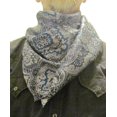 thumbnail image 4 of Wyoming Traders Paisley Silk Wild Rag Scarf - Blue/Silver Multi, 4 of 4