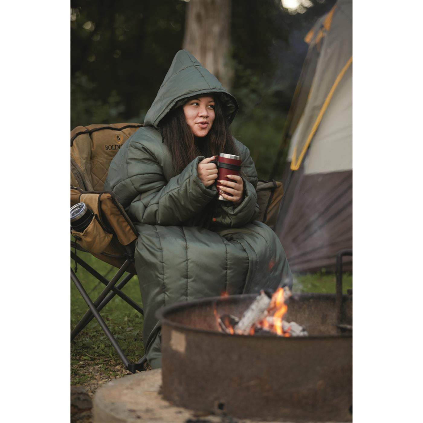 Guide Gear Sportsman's Sleeping Bag with Arms Green