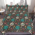thumbnail image 1 of HAHDAXIA Skull Cute Pattern Bedding Solid Comforter Set for All Seasons,3 Pieces(1 Comforter+2 Pillowcases),Soft Microfiber Bedding Set King(90"x90"), 1 of 7