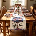 thumbnail image 2 of 4th of July Table Runner 72x13 Inch Red White Blue Stars Patriotic Independence Day Decorations Polyester Machine Washable for Dining Table Kitchen by PALIFEUR, 2 of 7