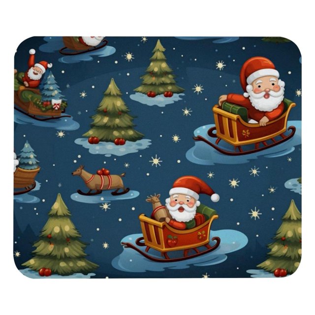 Alfombrilla de ratón con diseño de trineo navideño B y base de goma antideslizante, cuadrada, protector para portátil, almohadillas de escritura, alfombrilla de ratón para juegos de