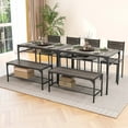 thumbnail image 5 of Costway 4 PCS Dinette Set for Small Place Breakfast Nook Modern Dining Table with 2 Chairs Grey, 5 of 10