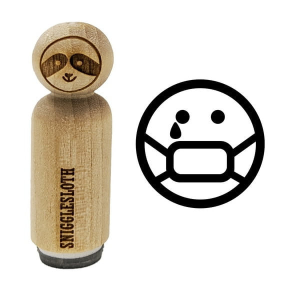 Sick Sad Face Mask Face Emoticon Rubber Stamp for Scrapbooking Crafting Stamping - Mini 1/2 Inch