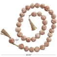 thumbnail image 3 of DecMode Handmade Round Intricately Shaped Large Distressed Orange Ceramic Garland with Tassel, 3 of 11
