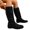 Black, variant on Women's Slip on Mid Calf Boots, Plus Size Suede Side Zipper Round Toe Casual Boots with Breathable Lining and Cushion Sole, Comfortable Footwear for Everyday Wear