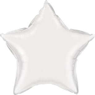 Harnel Brand 18" White Star Mylar Balloons - Pack of 10