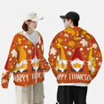 thumbnail image 6 of Daiia Happy Thanksgiving Three Gnomes UPF 50+ Sun Protection Hoodie Jacket Lightweight Long Sleeve Sun Shirt for Women Men with Pocket Hiking Outdoor-Small, 6 of 9