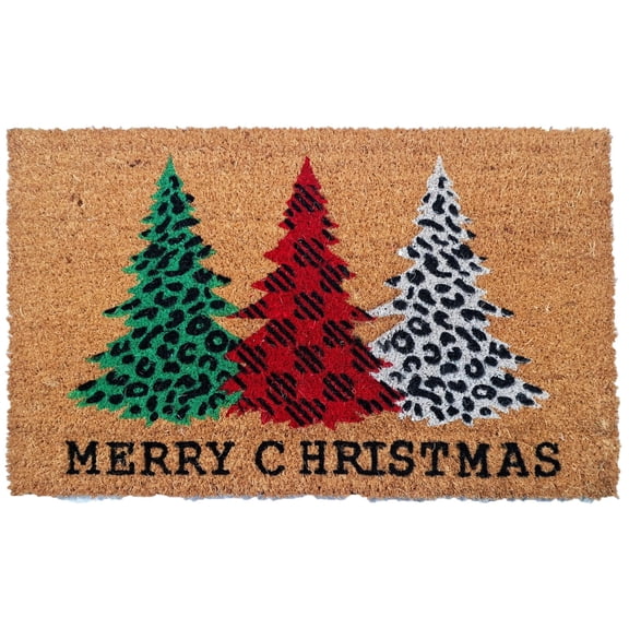 Natural Printed - Welcome Christmas Trees doormat home decor 18" X 30"