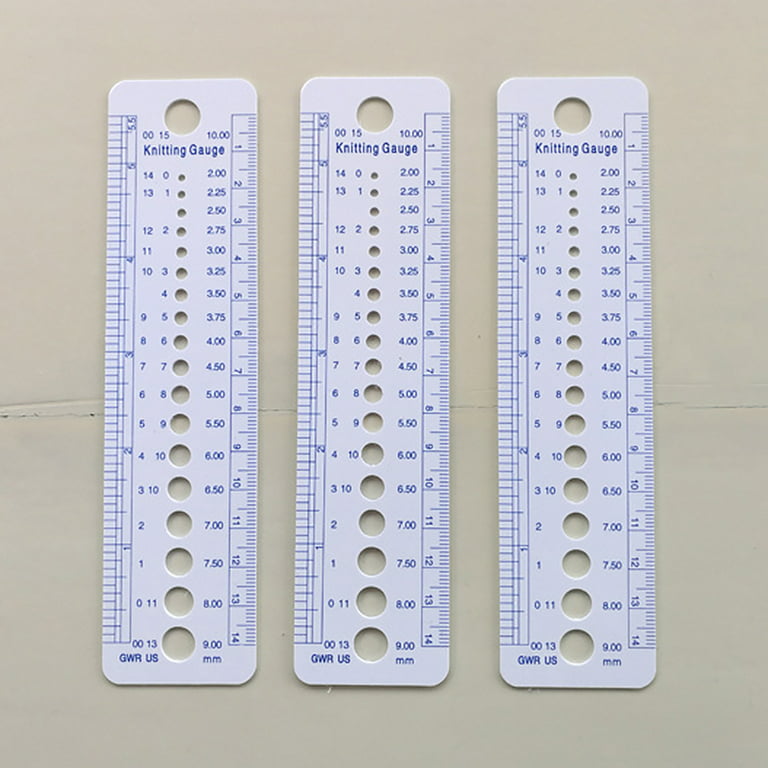 Knitting Needle Size Gauge Ruler 2pk Imperial and Metric Craft Measuring  Tool