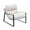 White - Linen, variant on Guyou Modern Faux Leather Upholstered Accent Armchair with Metal Base, Removable Cushion Lounge Single Sofa Chair for Living Room Bedroom, Black