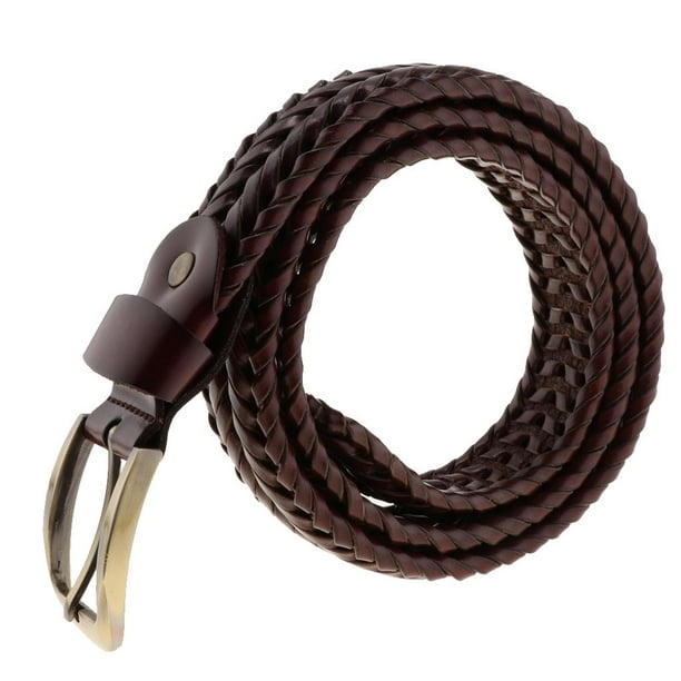 Men Women Braided Elastic Stretch Leather Belt Casual Fabric Woven  Waistband , , as described 