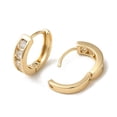 thumbnail image 2 of Brass Micro Pave Cubic Zirconia Hoop Earring Light Gold 15x4mm, 2 of 2