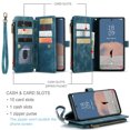 thumbnail image 4 of for Samsung Galaxy S25 Plus Case Wallet for Women Men, Samsung Galaxy S25 Plus Case, PU Leather Magnetic Flip Strap Wristlet Zipper Card Holder Wallet Business Phone Cover for Galaxy S25 Plus, Blue, 4 of 10