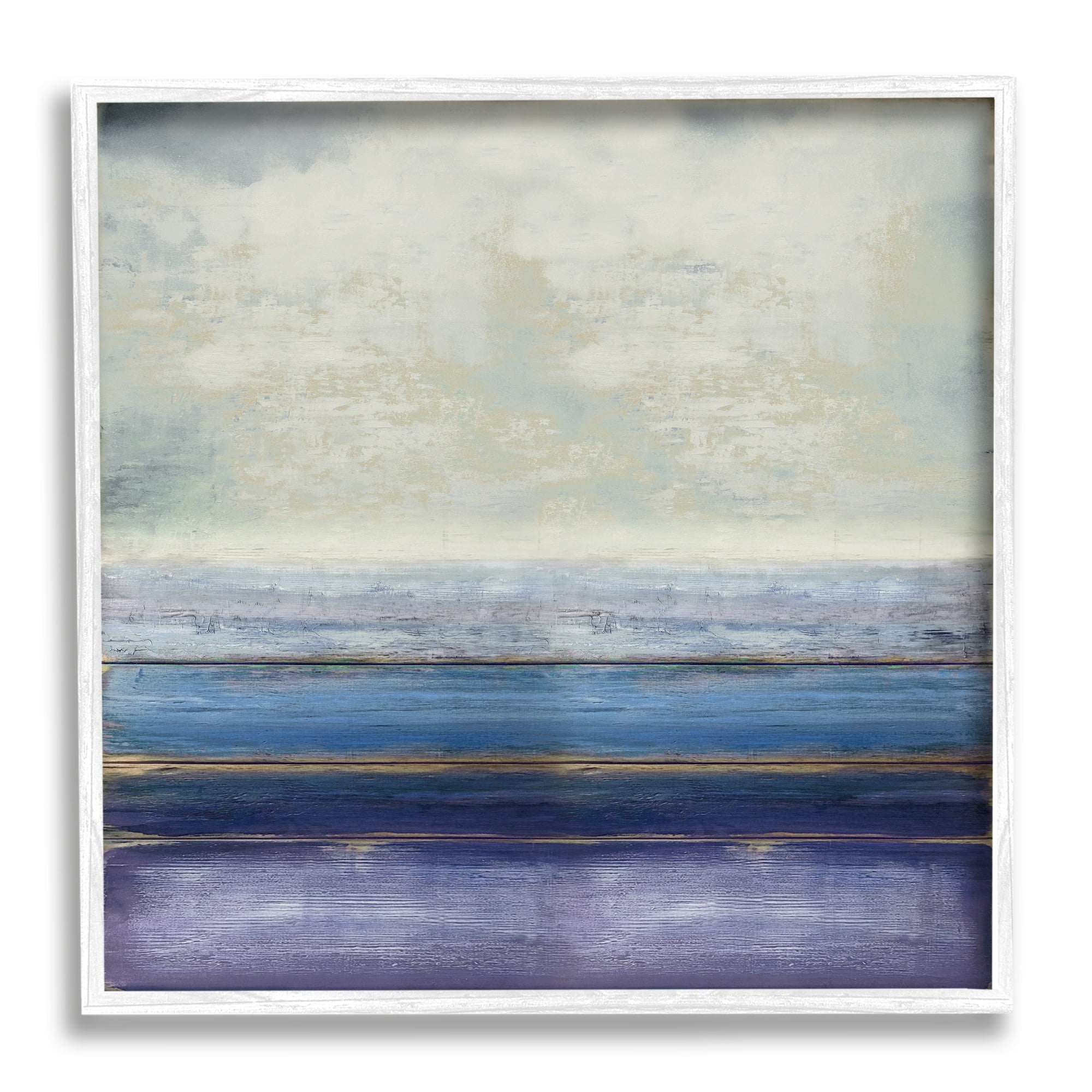 Stupell Industries Tranquil Ocean Landscape Abstract Heavy Clouds Scene Painting White Framed Art Print Wall Art, Design by Taylor Hamilton