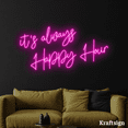 thumbnail image 3 of Craftnamesign It's Along Happy Hour Neon Sign,Bar Club Decor,Shop Wall Art, 3 of 4
