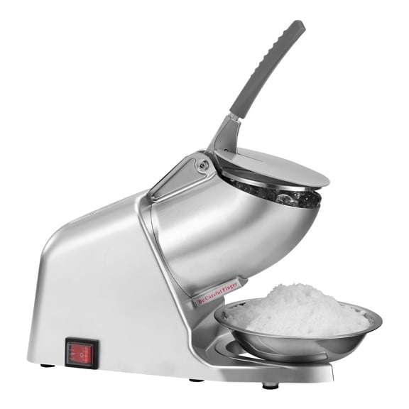 Electric Ice Crusher Machine 286LBS/H 4 Blades Snow Cone Maker Shaved Ice Machine for Home Commercial Silver