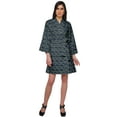 thumbnail image 2 of Moomaya Printed Crossover Robes Bridesmaid Getting Ready Bathrobes For Women, 2 of 5