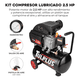 thumbnail image 4 of Kit Compresor Aire Eléctrico Lubricado 2.5hp Adir 3831 25lt Color Negro Negro / ADIR3831, 4 of 5
