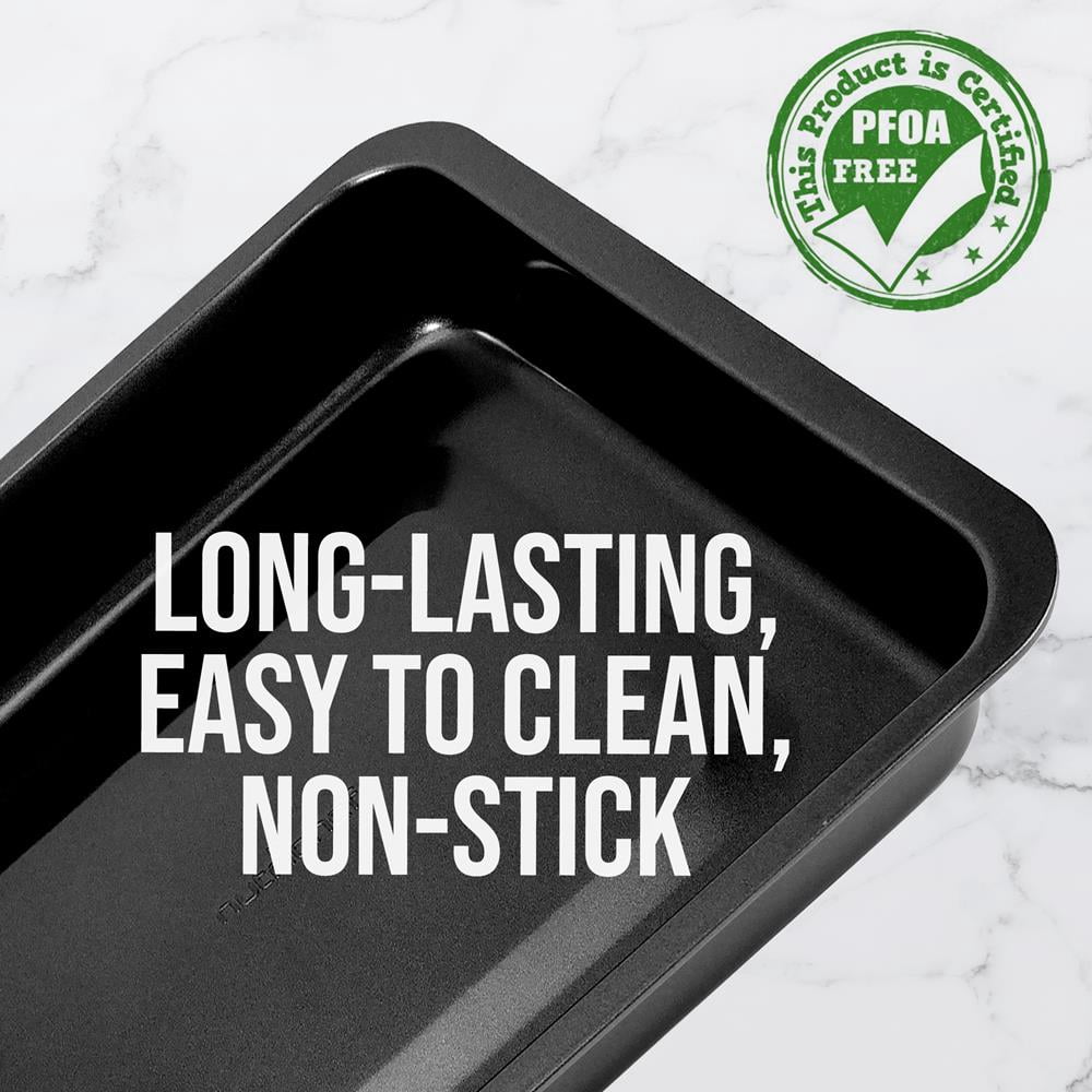 NutriChef 10” Non-Stick Loaf Baking Pan, Deluxe Gray Carbon Steel Pan, One Size, Black