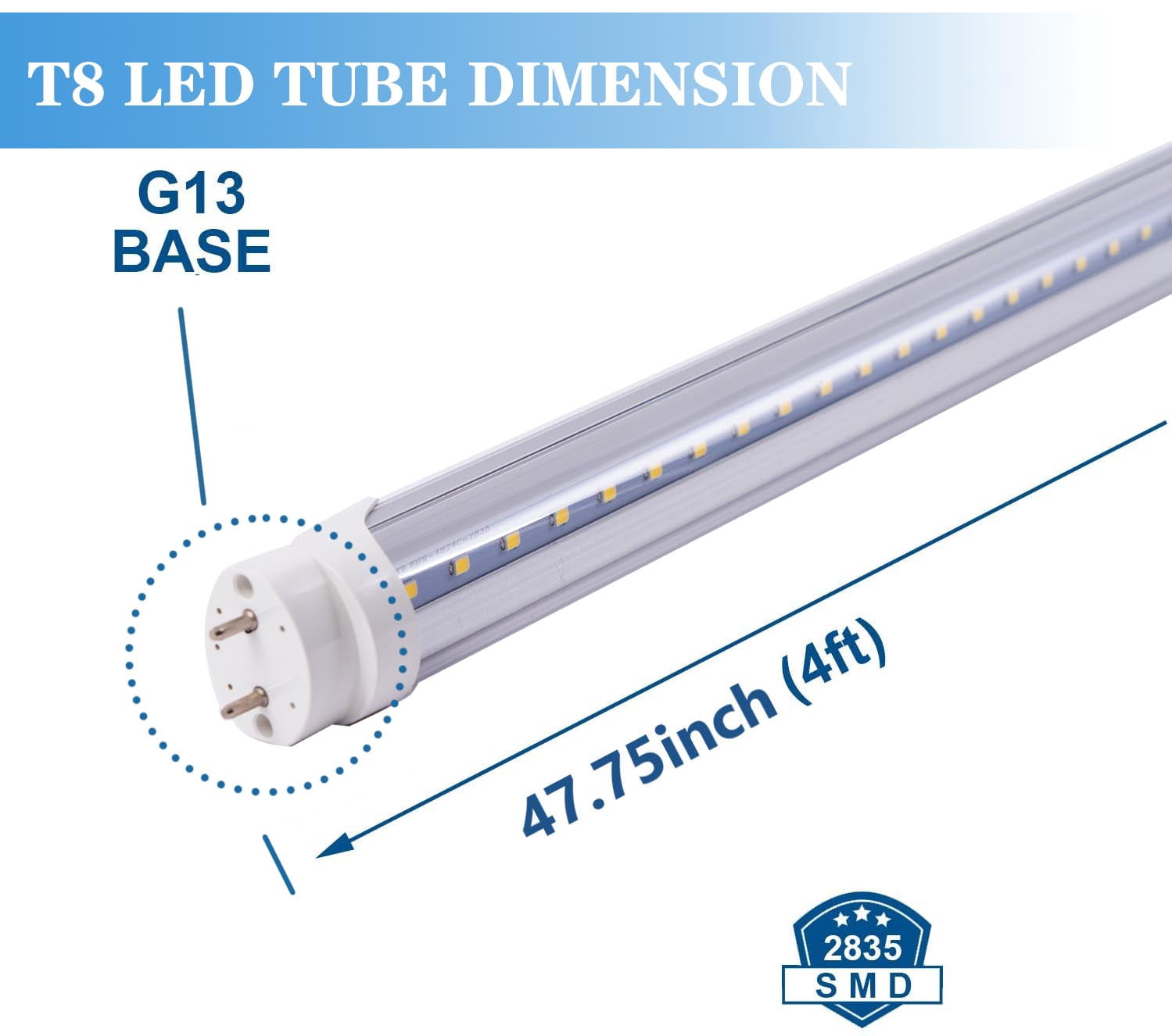 JLLED 6Pack 4FT 24W T8 LED Tube Light White Daylight 6000k 4' LED Bulbs G13 Base Ballast Bypass T10 T12 Fluorescent lamp Replacement