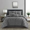 thumbnail image 5 of Nanshing Tammy 7 Piece Modern 3D Geometric Pattern Comforter Set, King, Taupe, 5 of 5