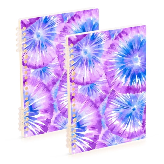 joogoo Spiral Journal Notebook Tie-dye Purple-p2 College Ruled Notebooks 8.3" x 5.7" 2 PCs