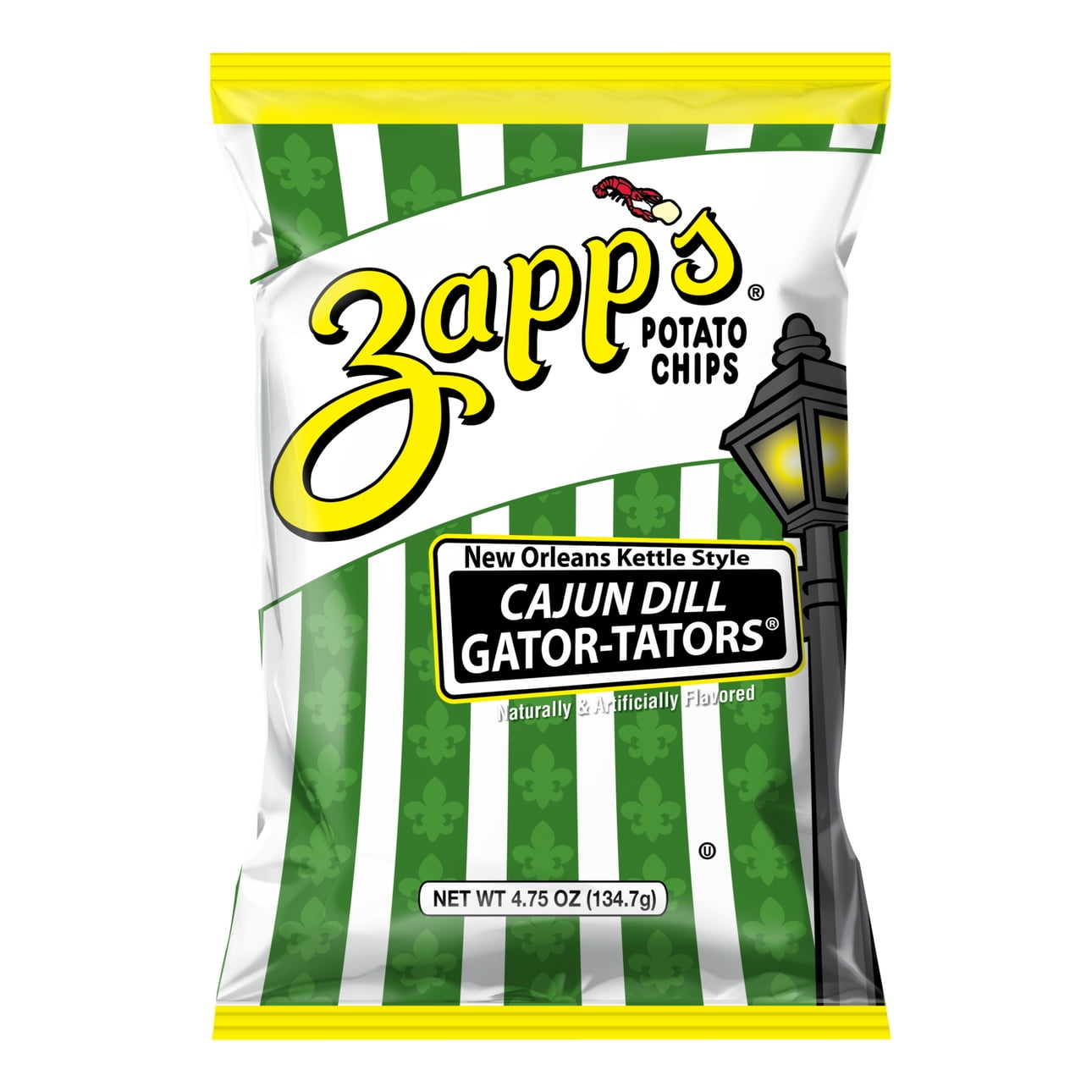 4.75 oz Zapp's Cajun Dill GatorTators New Orleans Kettle Style Potato Chips