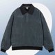thumbnail image 1 of Blusa y camisa de manga larga con cuello vuelto para hombre, blusa deportiva holgada a rayas con botones y manga larga con cuello vuelto, blusa de poliéster para hombre, 1 of 7