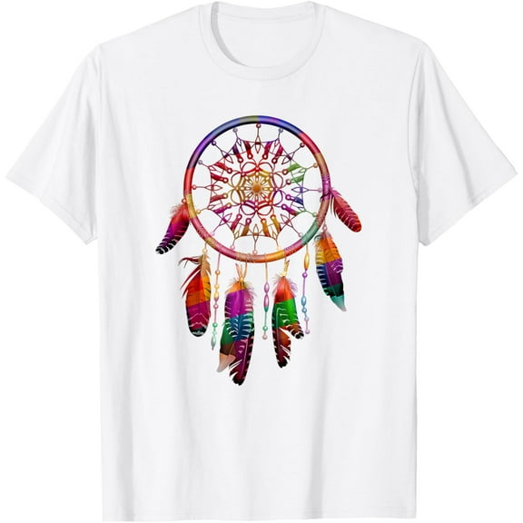 Dream Catcher T-Shirt Native American Boho Dreamcatcher Gift T-ShirtMen's and women's pure cotton short-sleeved shirts
