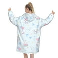 Cinnamoroll Blanket Hoodie For Adult Women Men, Flannel Fleece Sweatshirt Hooded Blanket