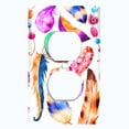 thumbnail image 2 of Metal Light Switch Plate Cover Colorful Beaded Feather Shell Dreamcatcher DRM014, 2 of 13