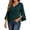 Green, variant on Women Blouses Ruffle 3/4 Sleeve Sequin Top V Neck Double Layer Tunic V Neck Shape Elegant Tunic Green,L