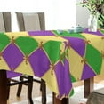 thumbnail image 3 of Mardi Gras Zigzag Tablecloth Rectangle Colorful Table Cloth Large Square Table Cover for Dining Kitchen Party 60"x60" Decor Gift, 3 of 7