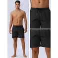 thumbnail image 4 of DARING DIVA Men's Elastic Waist Drawstring Surfing Board Shorts 30 Black, 4 of 6