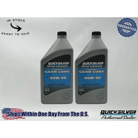 Quicksilver OEM Premium 80W-90 Gear Lub Quarts 92-858058Q01 2 Pack