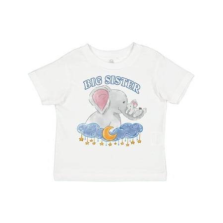 

Inktastic Big Sister Cute Elephants with Moon and Stars Gift Toddler Toddler Girl T-Shirt