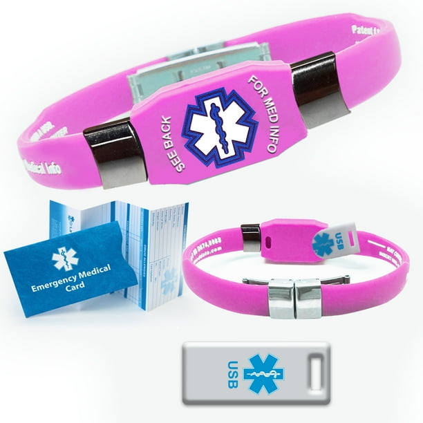 ELITE USB 2GB Medical Alert ID Bracelet! Waterproof! Choose Color