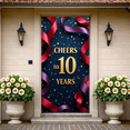 thumbnail image 2 of LUUFILx Cheers to 10 Years Anniversary Banner Party Celebration Backdrop Event Decoration Milestone Confetti Background Photography Props Festive Supplies, 2 of 7