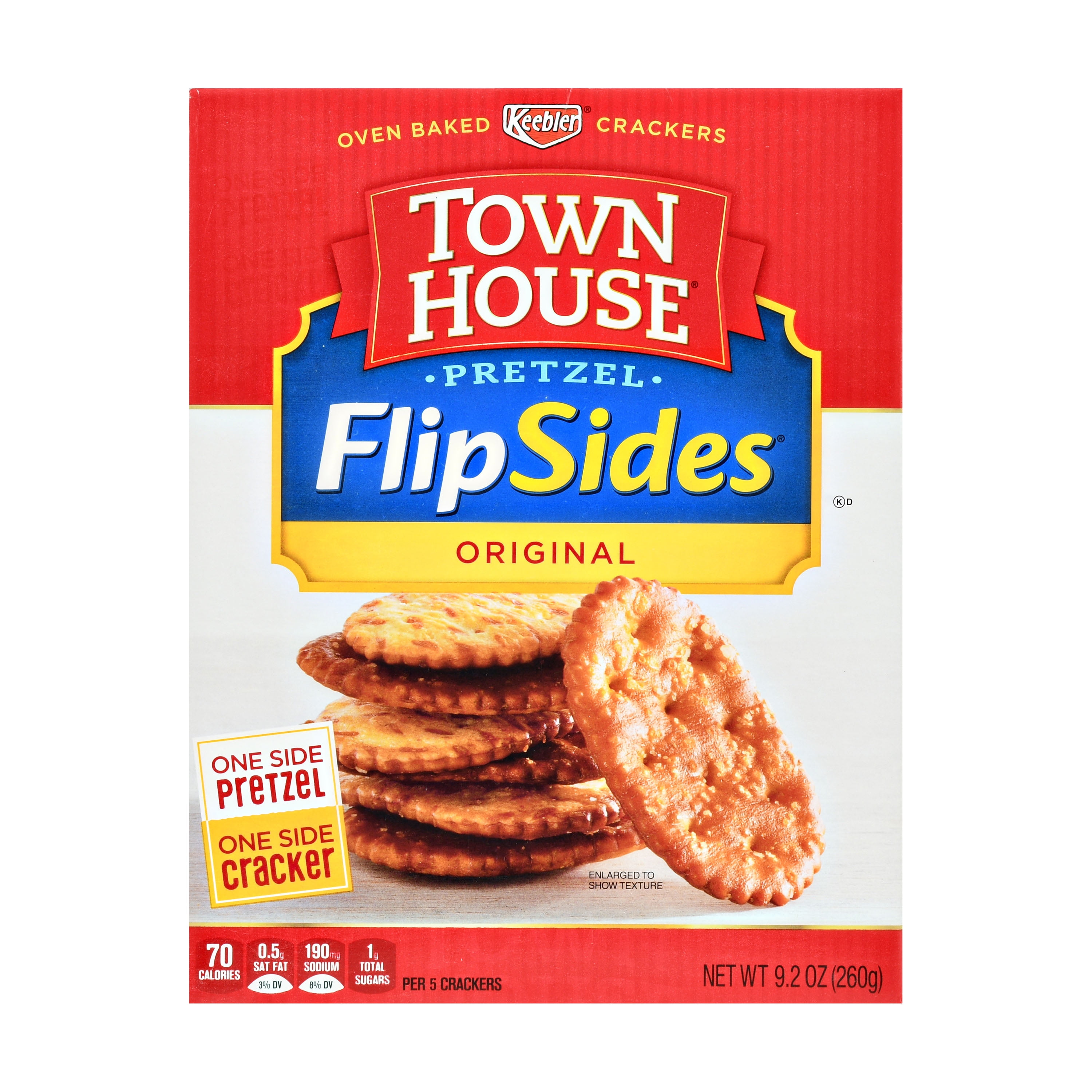 Town House Pretzel FlipSides Thins Snack Crackers, Original, 9.2 Oz