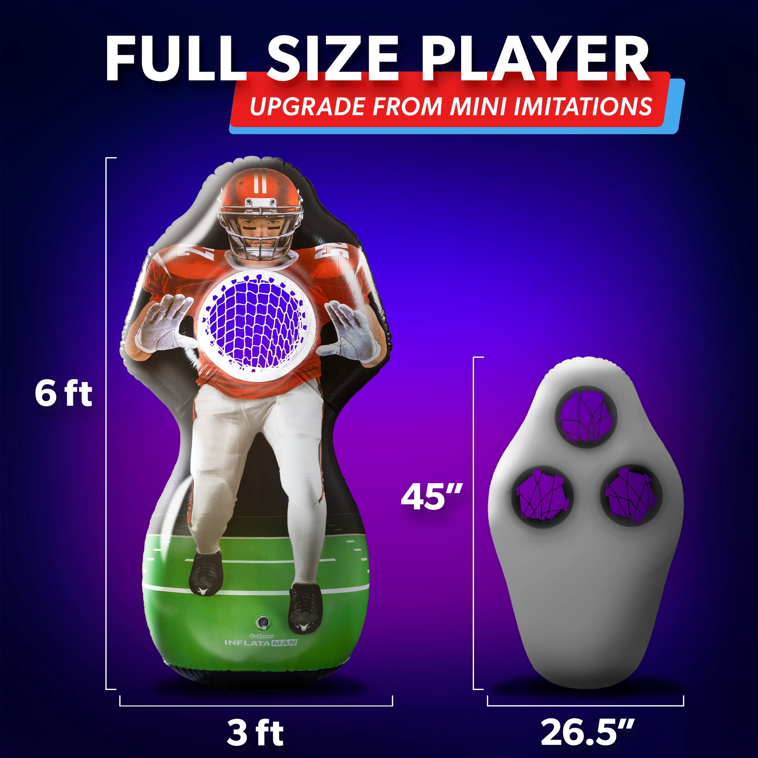 GoSports Inflataman Football Challenge - Inflatable Receiver Touchdown Toss Game