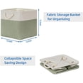 thumbnail image 7 of Cube Storage Baskets for Shelves 12 Inch Storage Cubes 4pack Fabric Storage Baskets for Organizing Clothes, Closet Baskets with Rope Handles for Home (White&Green), 7 of 7