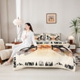 thumbnail image 4 of Erosebridal Teens Campfire Barbecue Twin Bedding Sets 7-Piece,Happy Camping Bedding Comforter Set for Boys Girls,Grey Reversible,Super Cozy Room Decor, 4 of 6