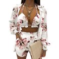 thumbnail image 1 of Txlixc Blusa de cuello de solapa de manga larga + pantalones cortos + chaleco de cuello colgante Txlixc  moda, 1 of 3