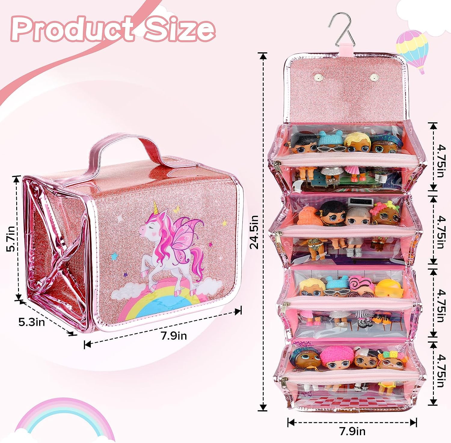 Organizer Storage Case Compatible With Lol 64836e7c Glitter Doll