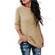 thumbnail image 3 of Suéter elegante de otoño para mujer, suéter cálido de color sólido, cuello redondo, manga larga, suéter de punto, blusa de talla grande, ropa hipster para mujer, 3 of 5