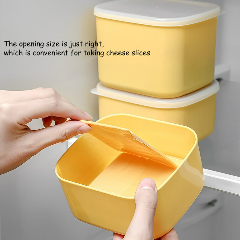  VYOFLA Sliced Cheese Container for Fridge With Flip Lid, 2/4  PCS Sliced Cheese Container, Fridge Organizer Airtight Keeps Food Fresh and  Delicious Cheese Container, Cheese Slice Storage Box (2 PCS): Home